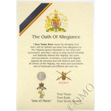 REME Oath Of Allegiance Certificate